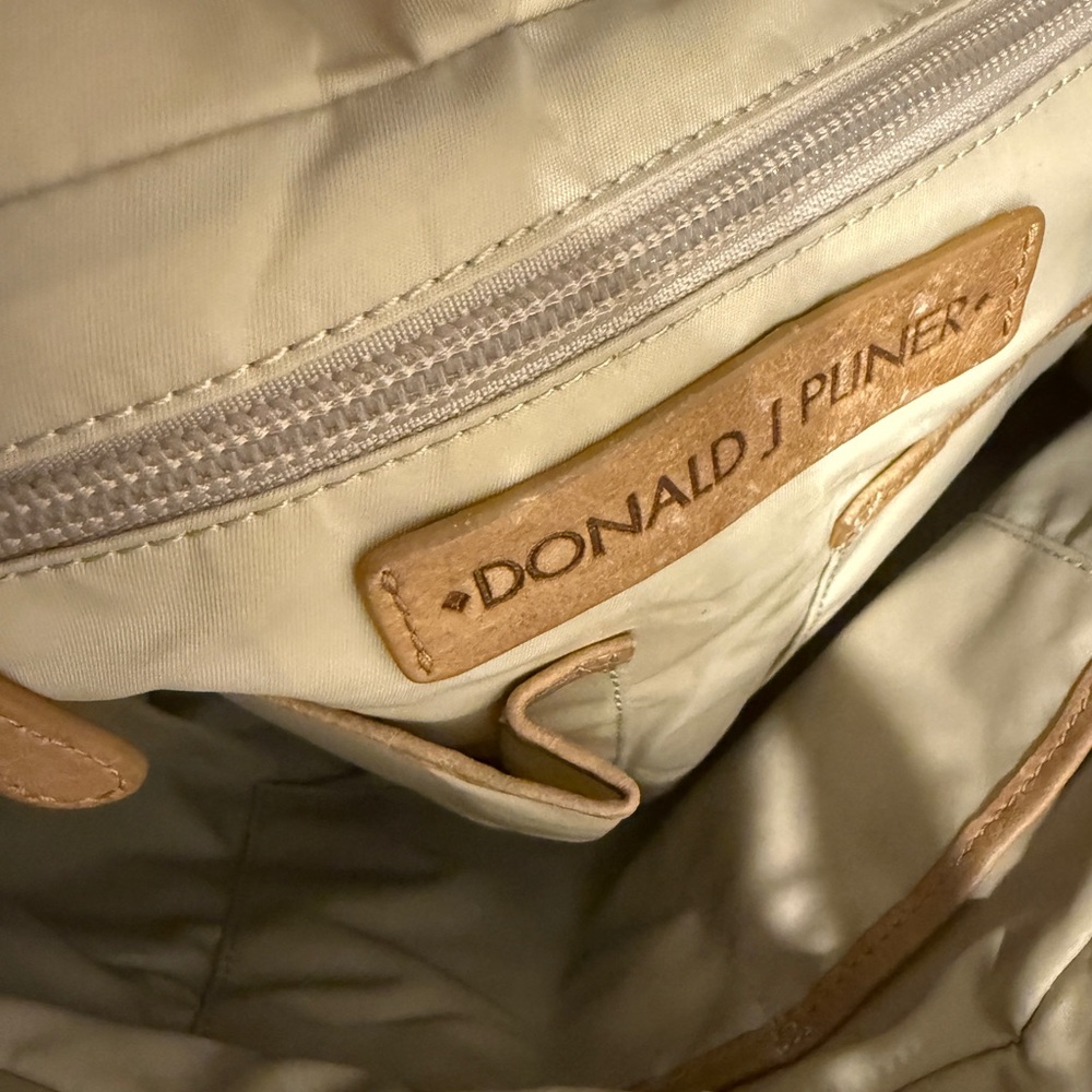 Donald J Pliner Cream and Tan Handbag